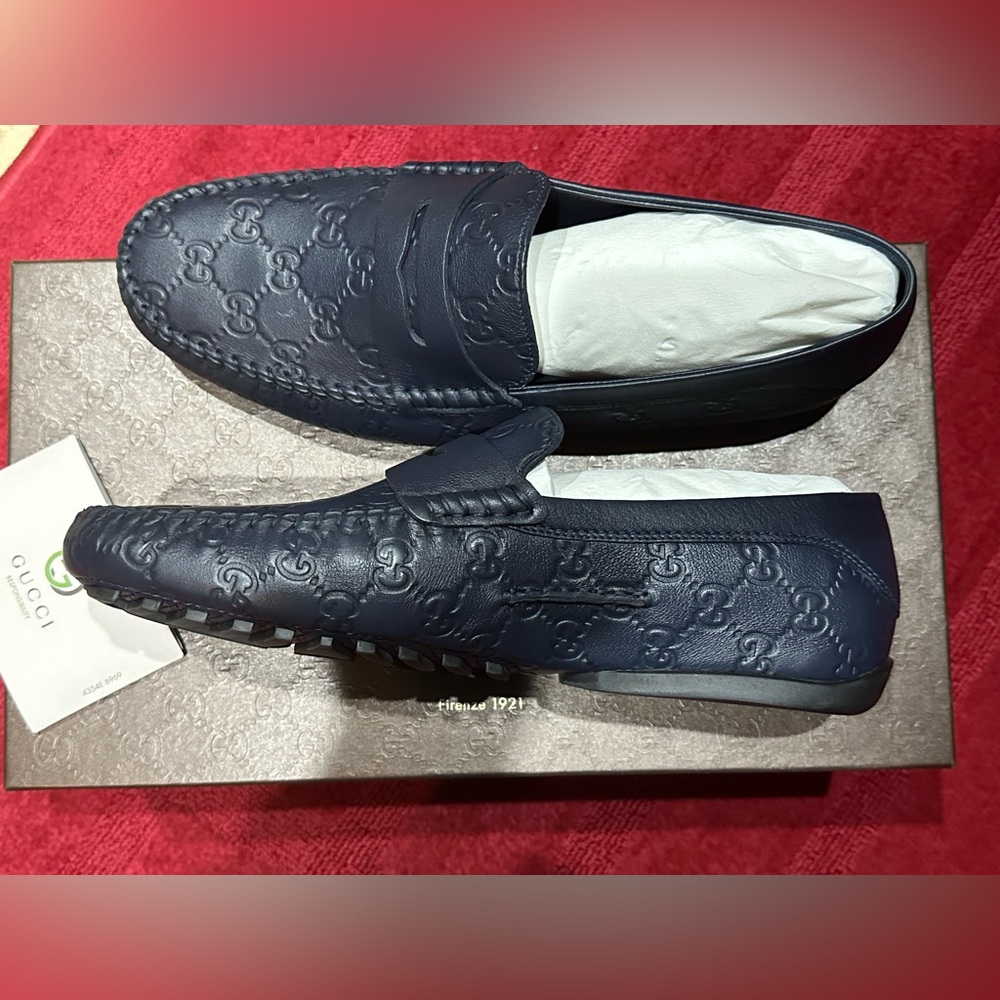 Gucci Men’s Guccissima loafers Blue size 8 - Picture 15 of 16